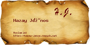 Hazay János névjegykártya