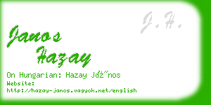janos hazay business card